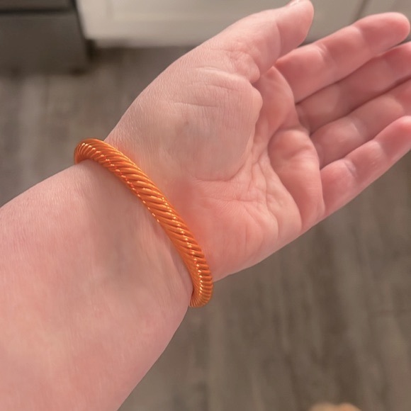 Orange 🍊 Twisted Cable Bangle Cuff Bracelet - Picture 7 of 7